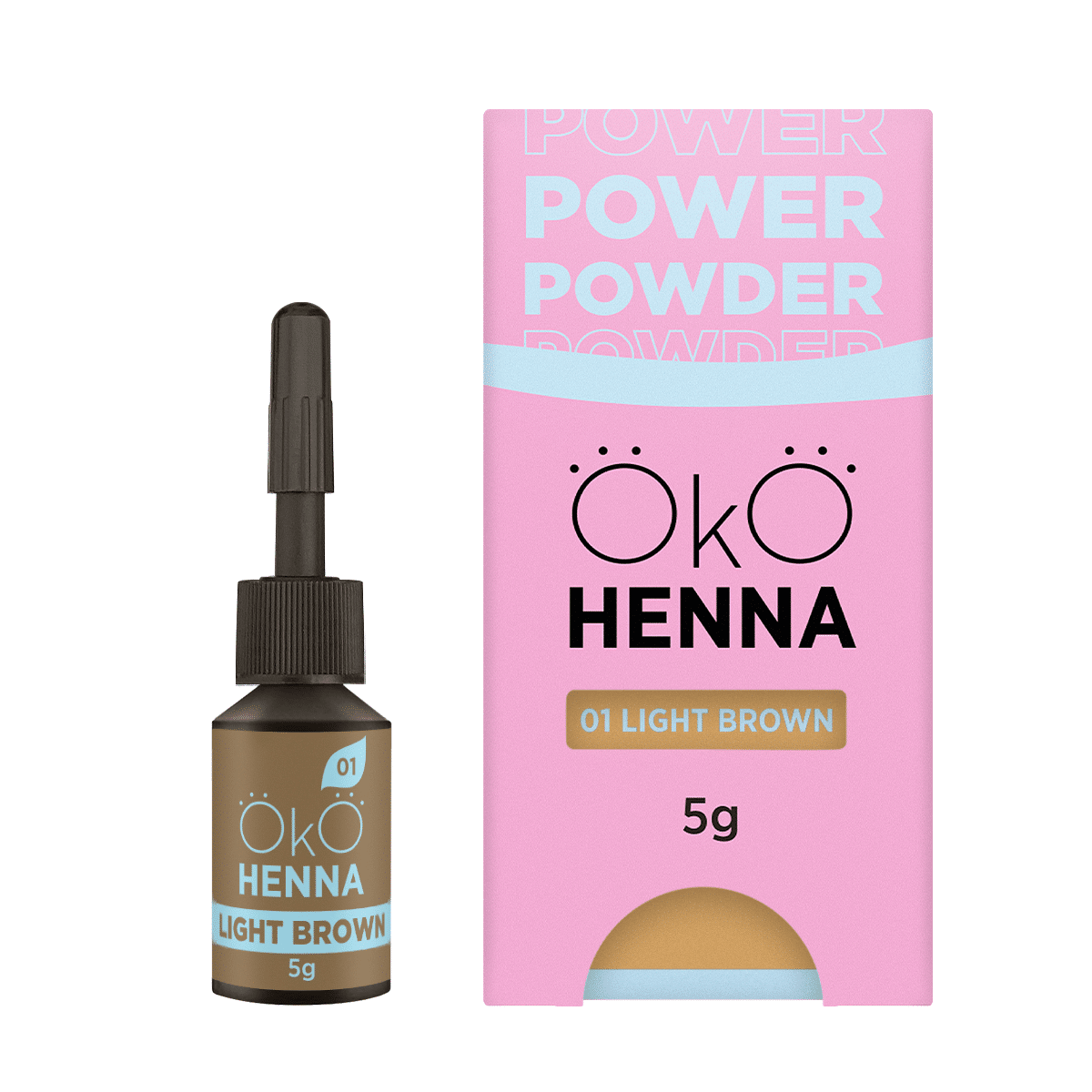 OKO szemöldök henna Power Powder, 01 Világosbarna, 5g