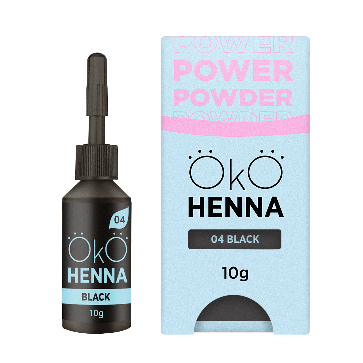 OKO szemöldök henna Power Powder, 04 Fekete, 10 g