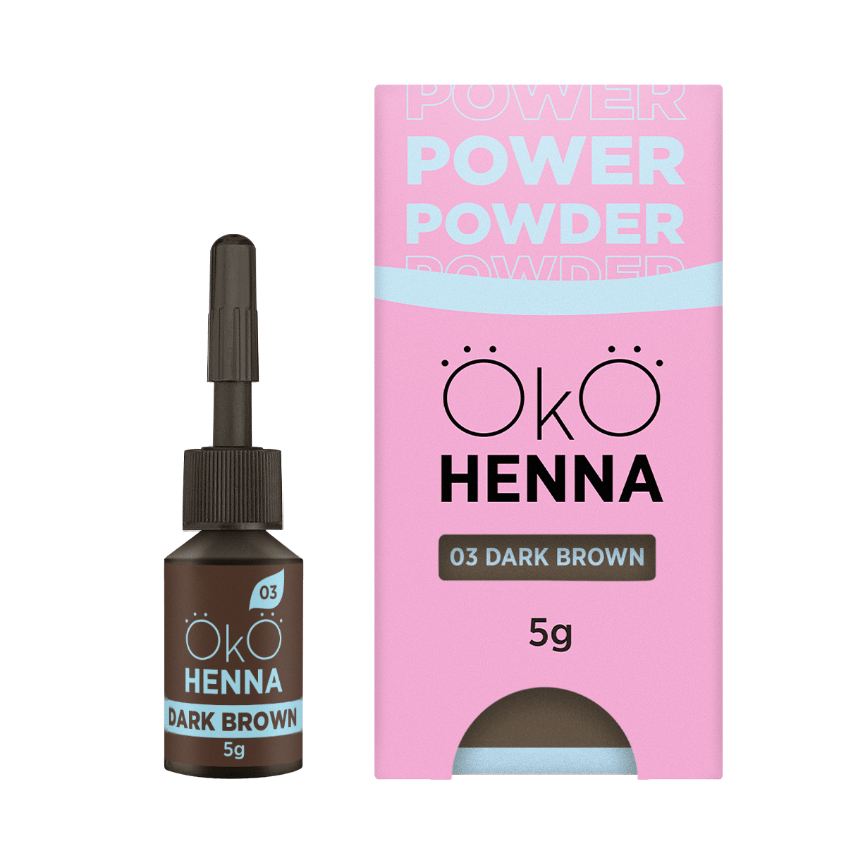 OKO szemöldök henna Power Powder, 03 Sötétbarna, 5g