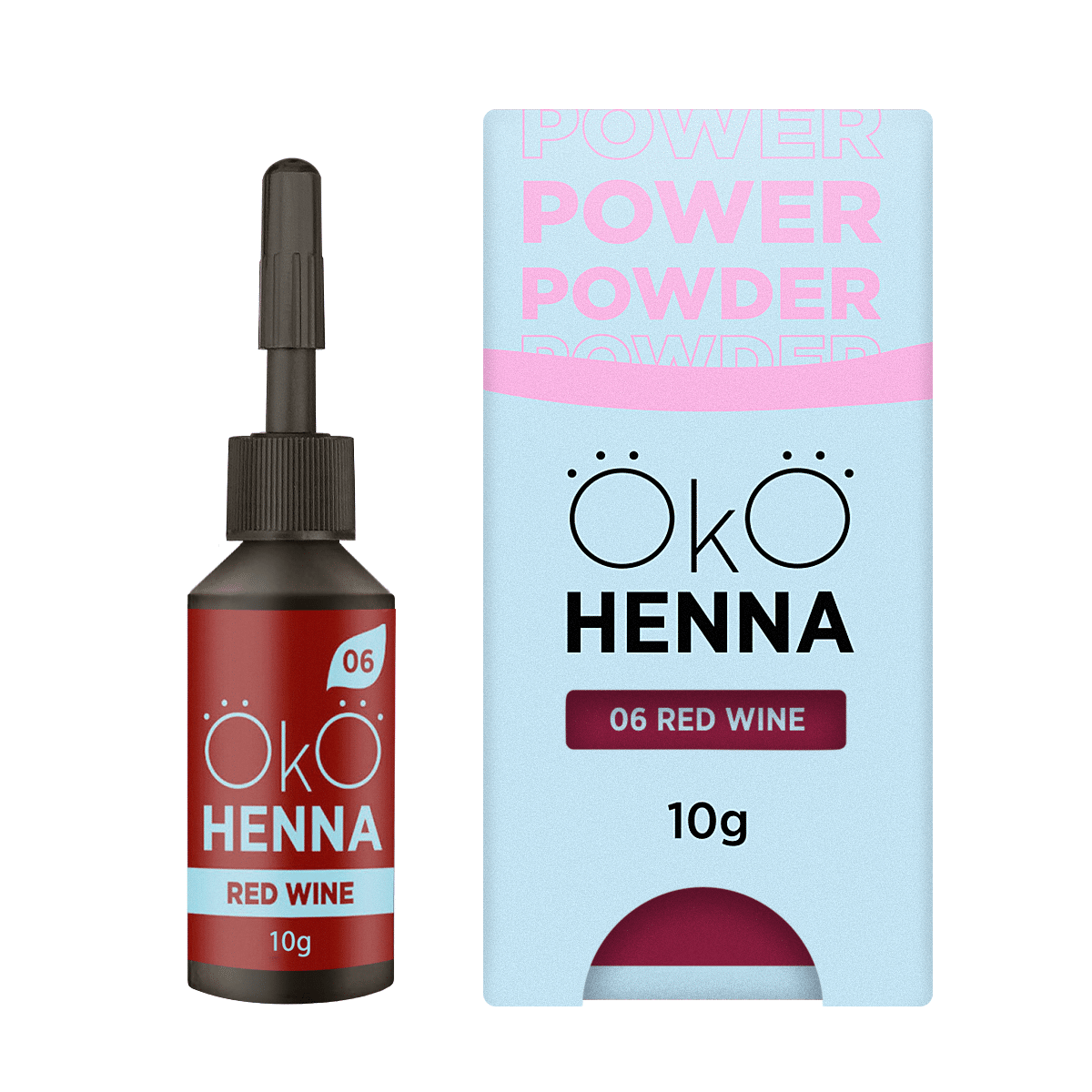 OKO szemöldök henna Power Powder, 06 Red Wine, 10 g