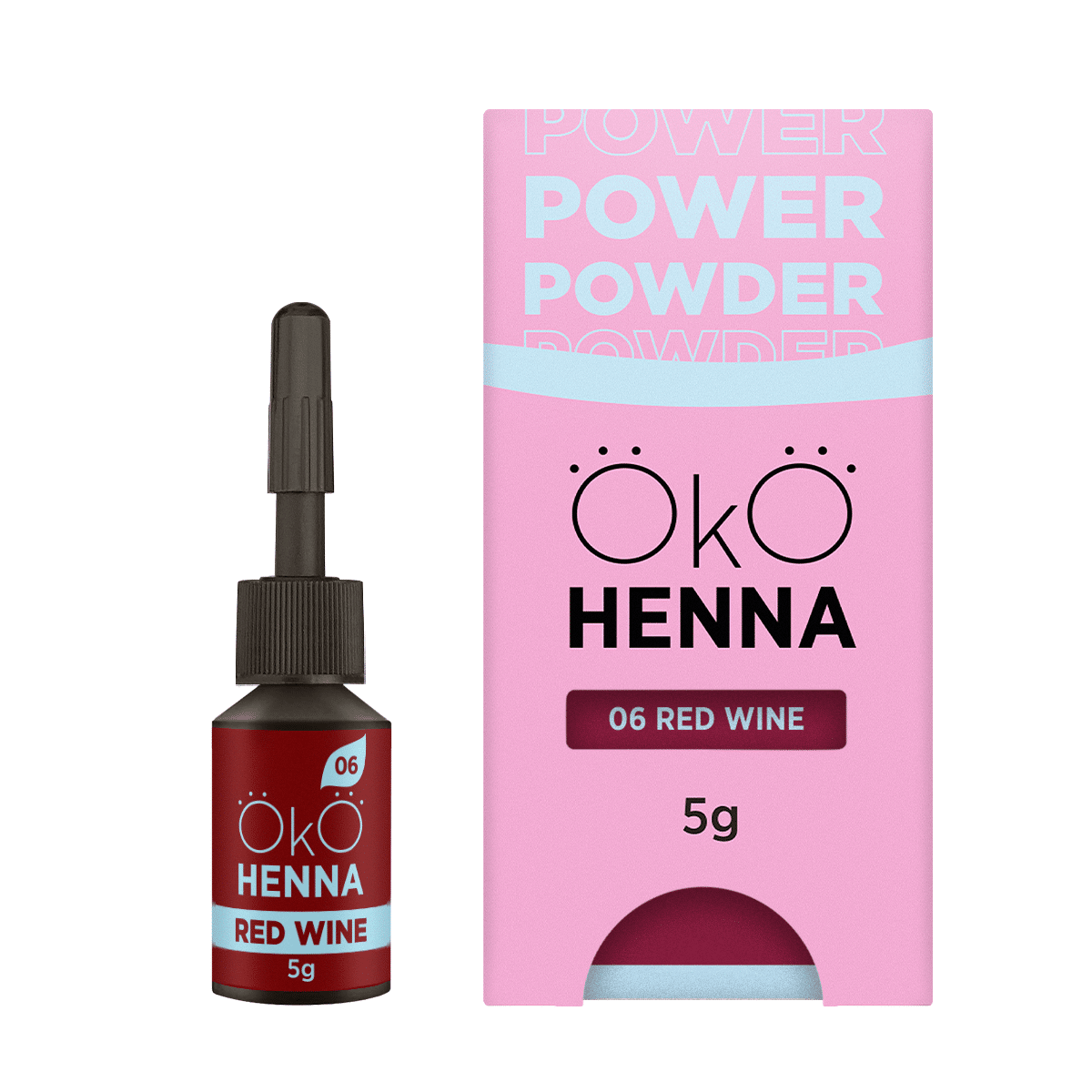 OKO szemöldök henna Power Powder, 06 Red Wine, 5g