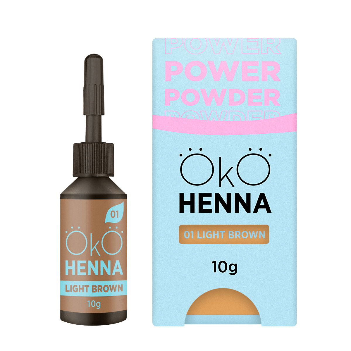 OKO szemöldök henna Power Powder, 01 Világosbarna, 10 g