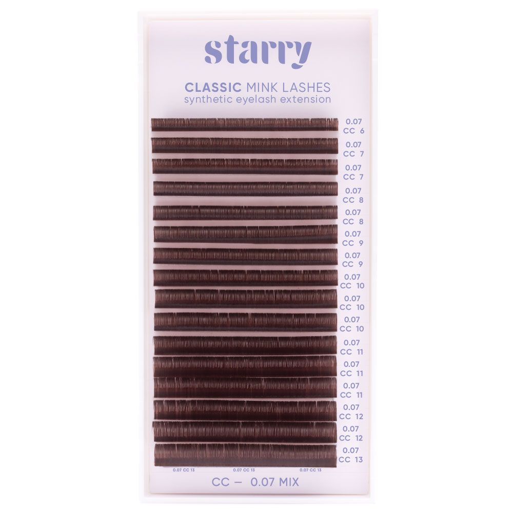 Starry Lashes Mix size brown 0,07 CC-ív 6-13mm